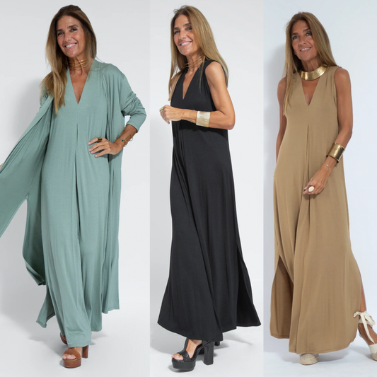 Bastienne - Robe longue élégante et gilet