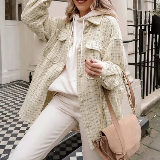 Carole - Manteau pour femmes avec boutons en perles