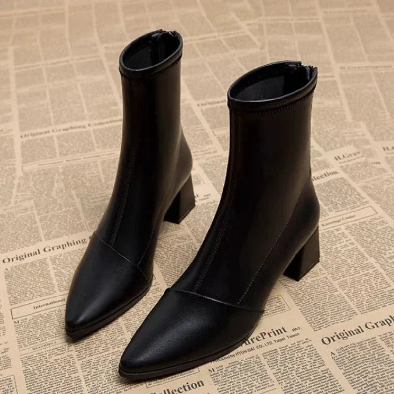 Bottines à talons épais pour femmes - Kaydence