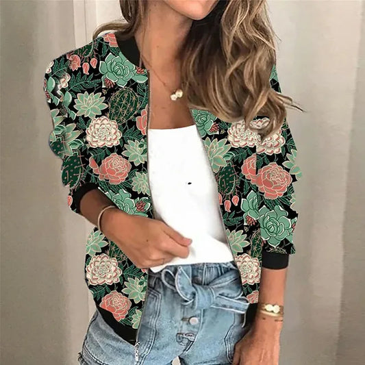 Gelie | Veste zippée imprimée pour femmes