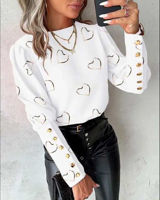 Andrea - Blouse Élégante à Boutons pour Femmes