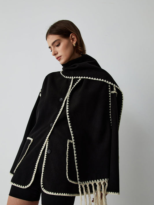 La Vie │ Veste contrastée avec écharpe