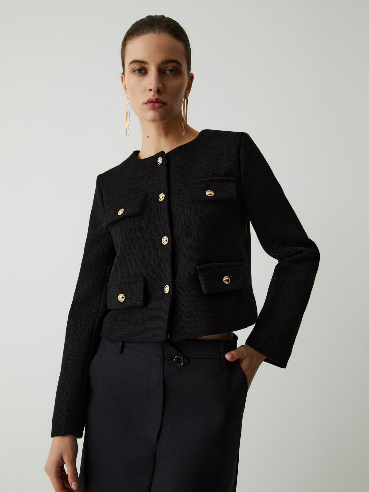La Vie │ Blazer en tweed à boutons