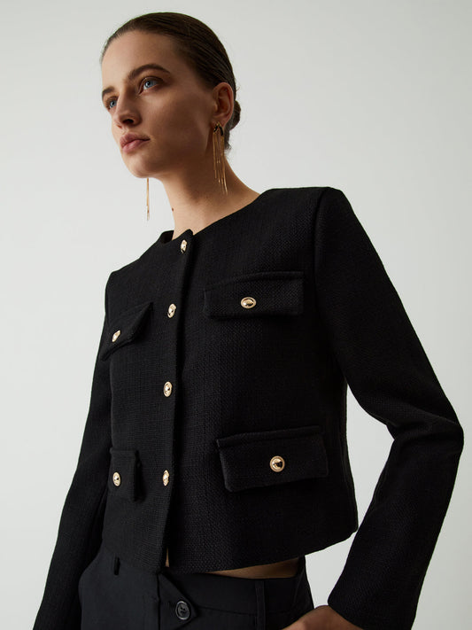 La Vie │ Blazer en tweed à boutons