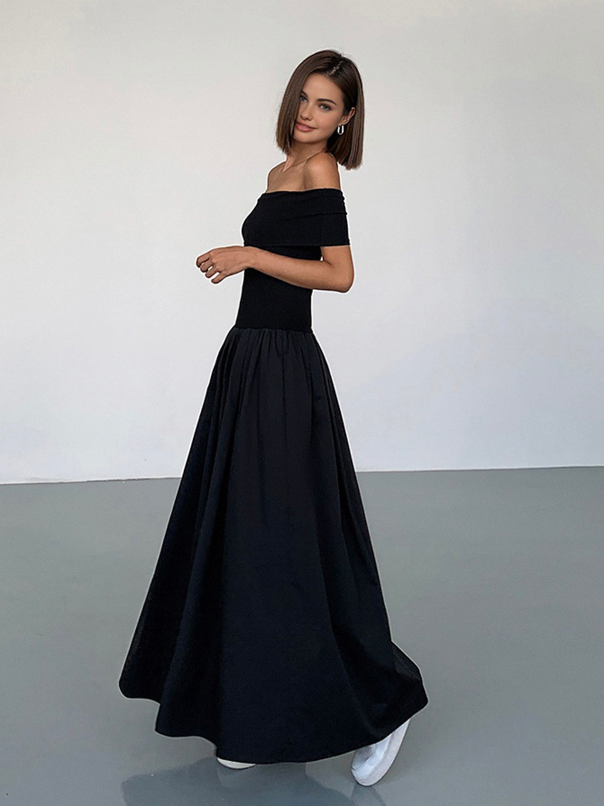 Isabelle - Frenchy Robe Longue Solide Sans Bretelles
