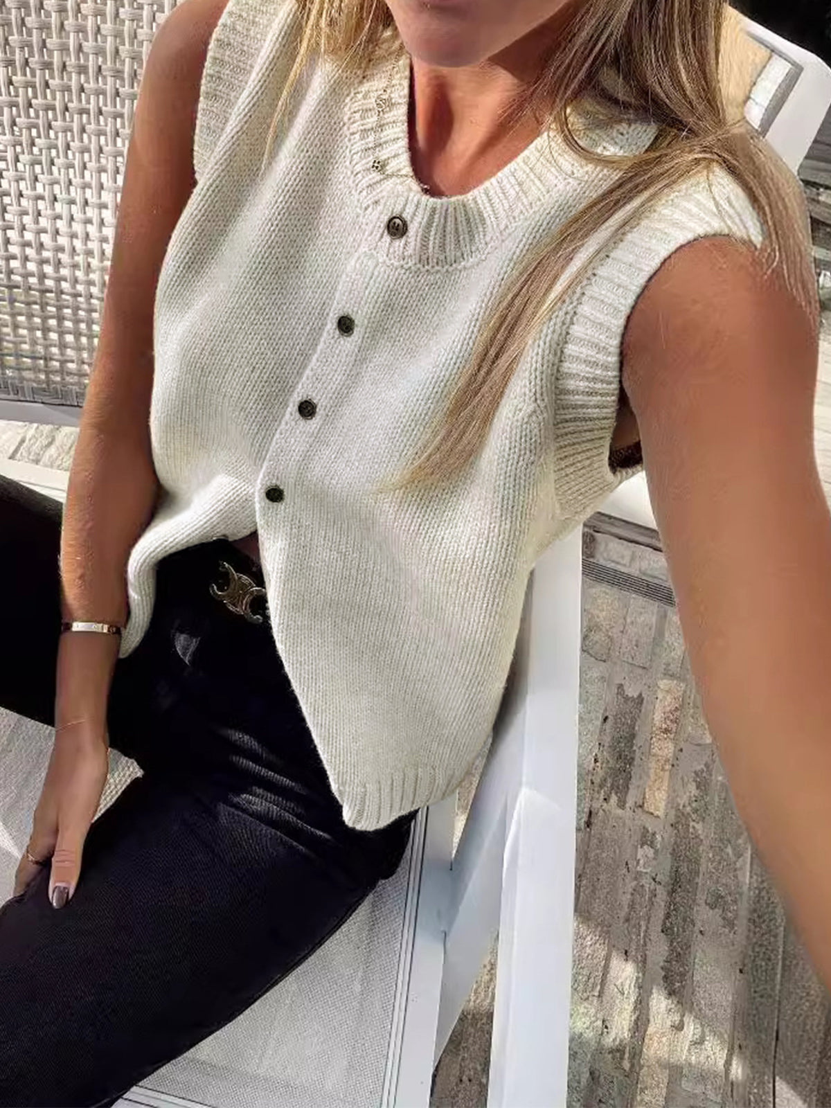 La Vie │ Pull casual à boutons
