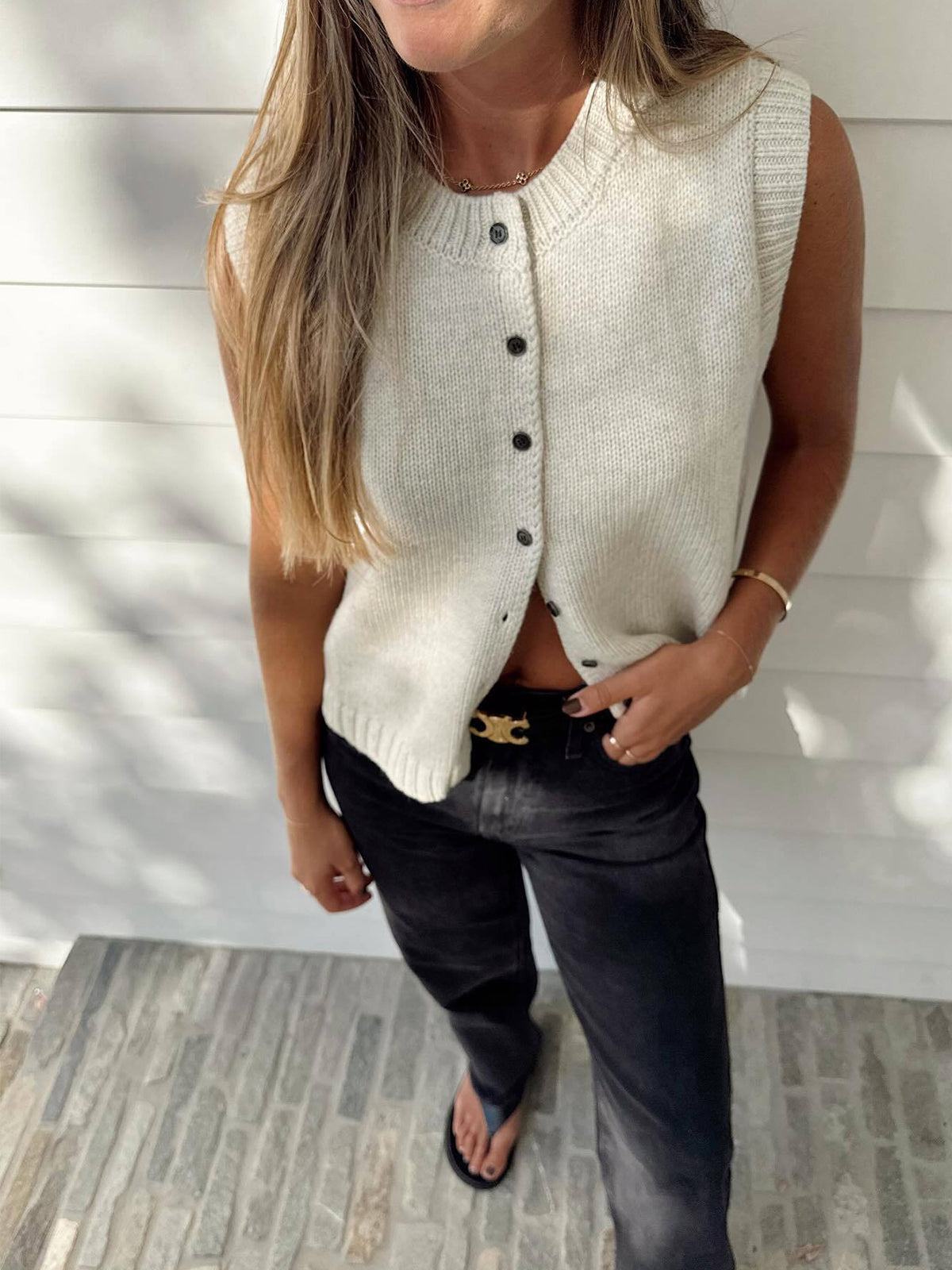 La Vie │ Pull casual à boutons