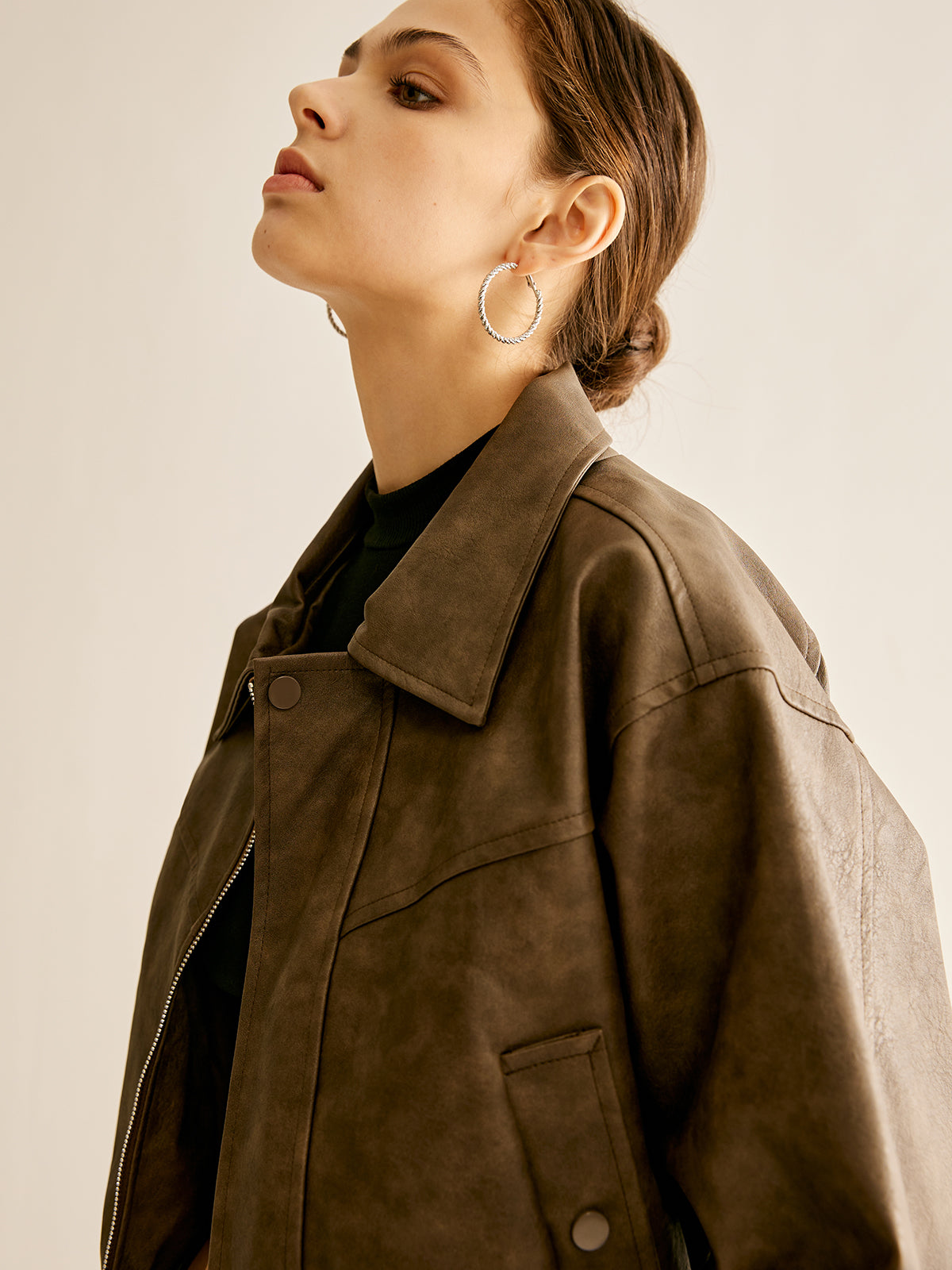 La Vie │ Veste en cuir à fermeture éclair