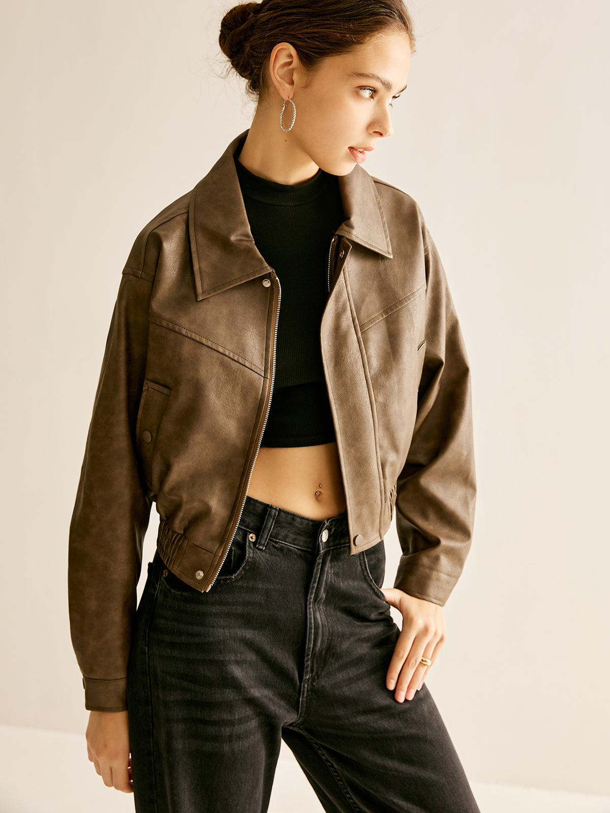 La Vie │ Veste en cuir à fermeture éclair