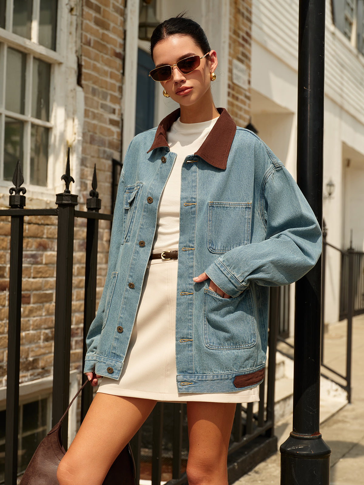 La Vie │ Veste en jean à col contrasté