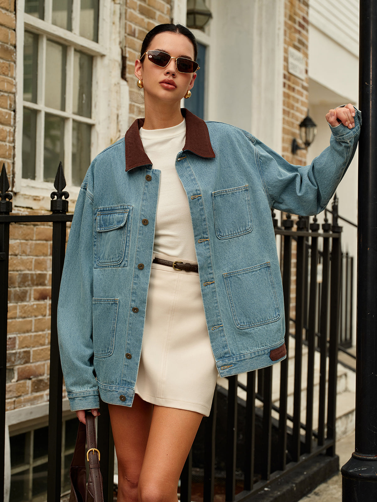 La Vie │ Veste en jean à col contrasté