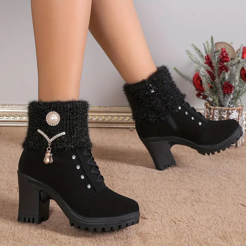 Bottes à talons compensés pour femmes - Ghislaine
