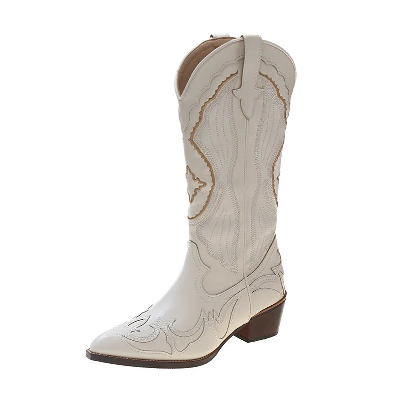 Georgette - Bottes hautes western rétro au genou