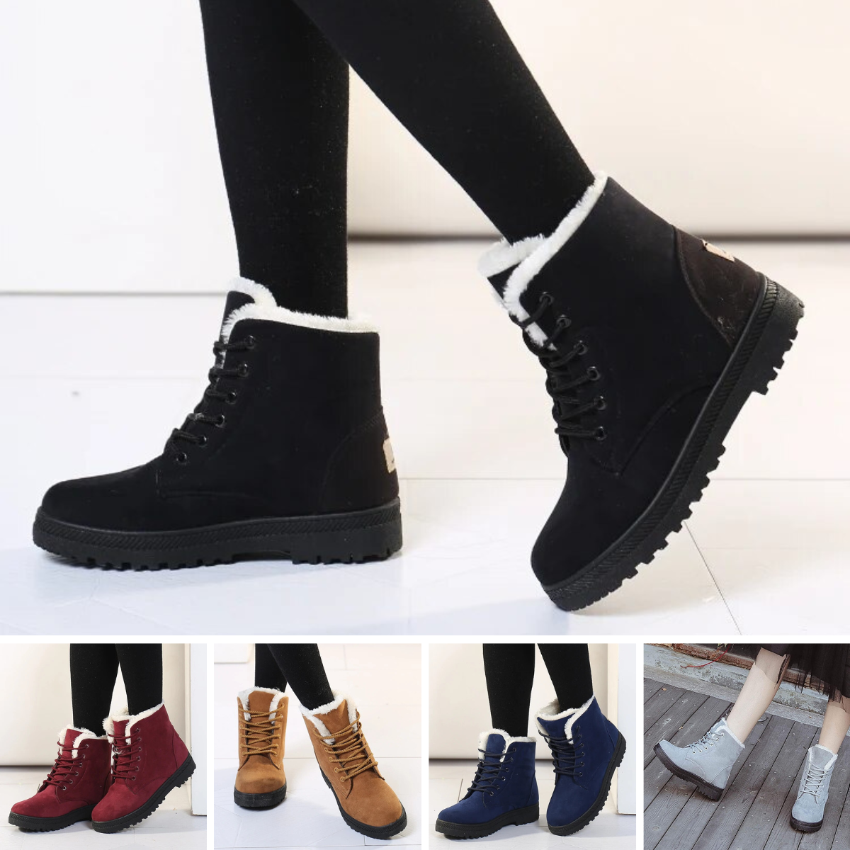Léa - Bottes De Neige Antidérapantes Avec Lacets