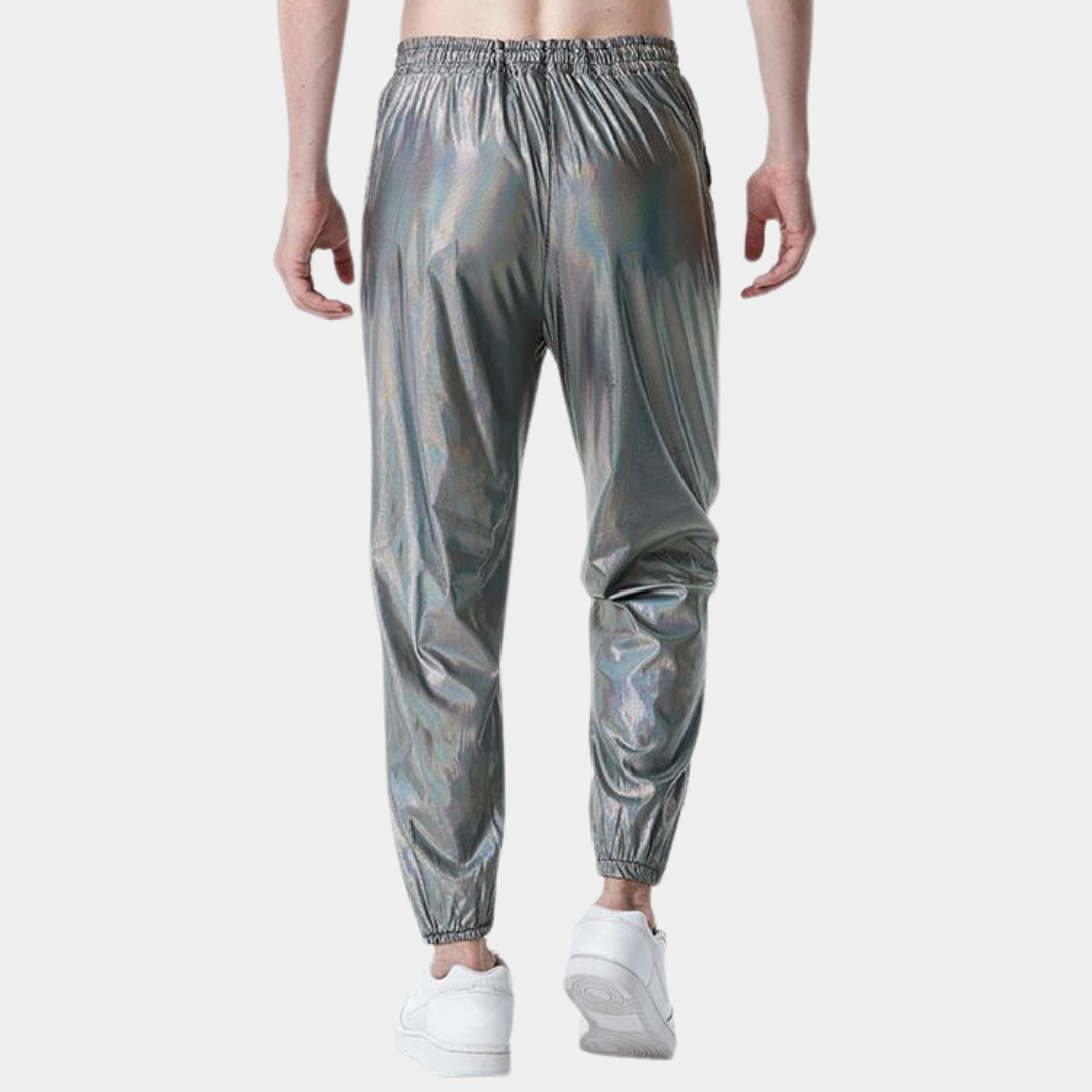 Inigo - Pantalon Aura étincelant pour homme avec ceinture élastique