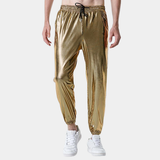 Inigo - Pantalon Aura étincelant pour homme avec ceinture élastique