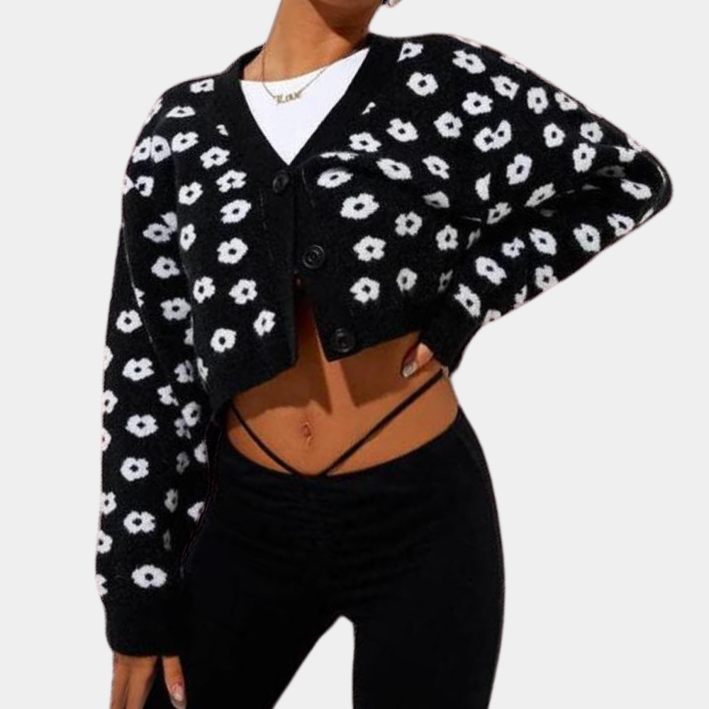 Evita - Cardigan à Fleurs Élégant pour Femme