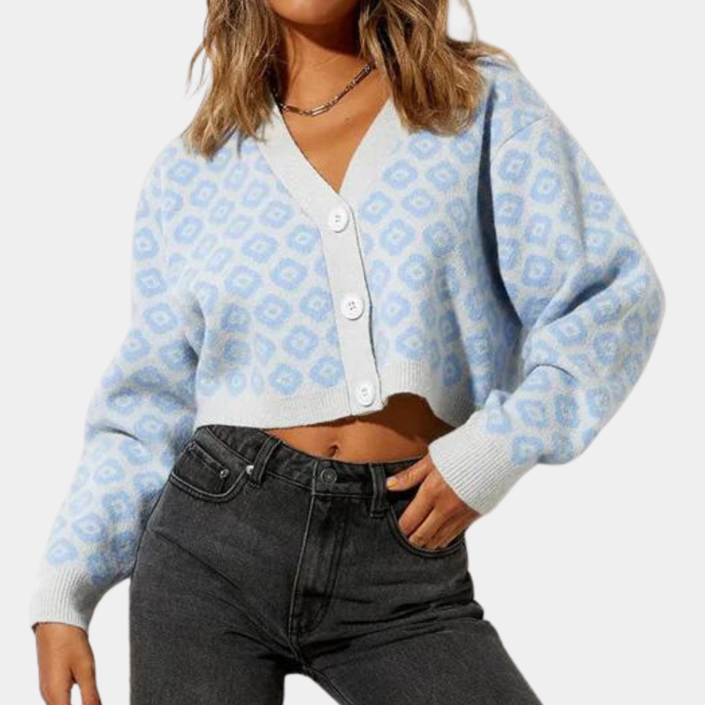 Evita - Cardigan à Fleurs Élégant pour Femme