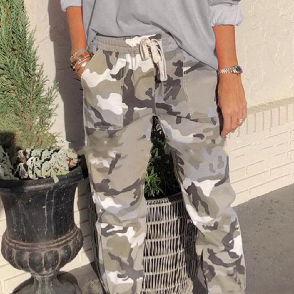 Myrsini - Pantalon de camouflage tendance pour femmes
