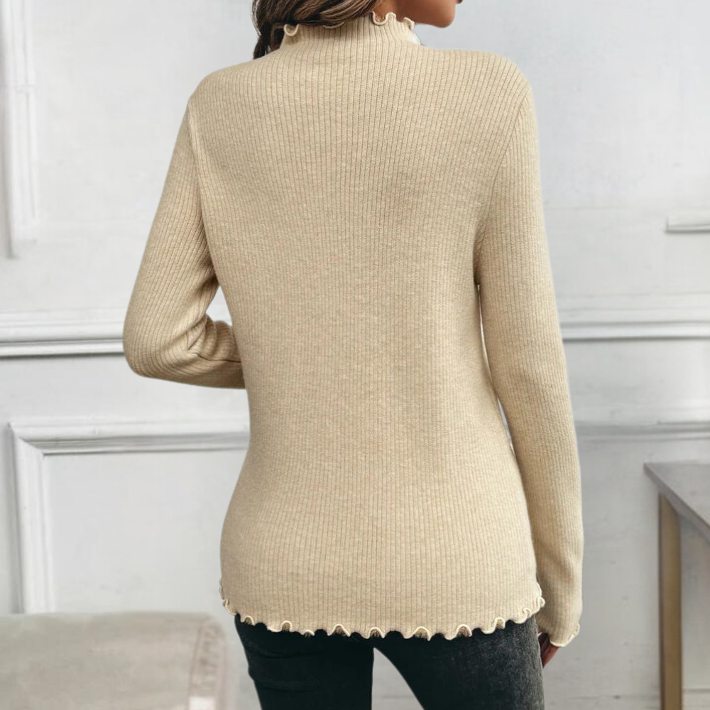 Livia - Kaki Pull chaud et élégant pour femme