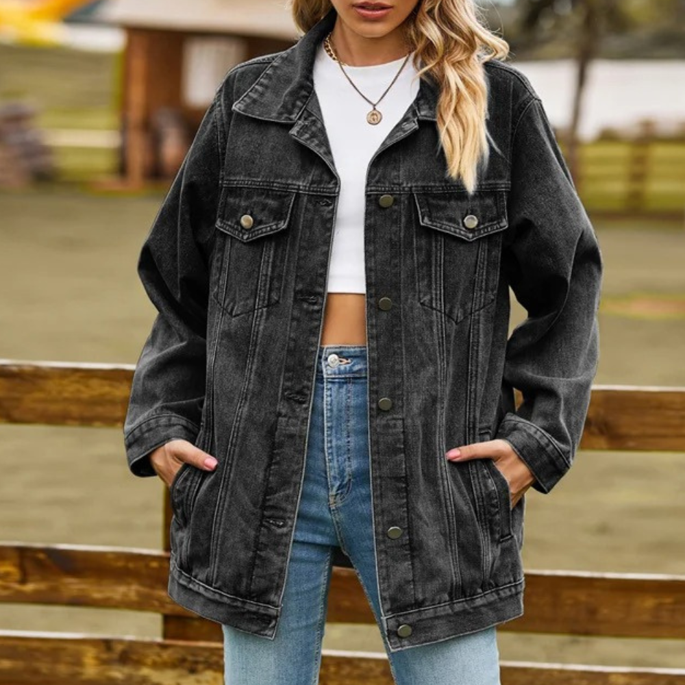 Elizabeth - Veste en jean confortable d'hiver pour femmes