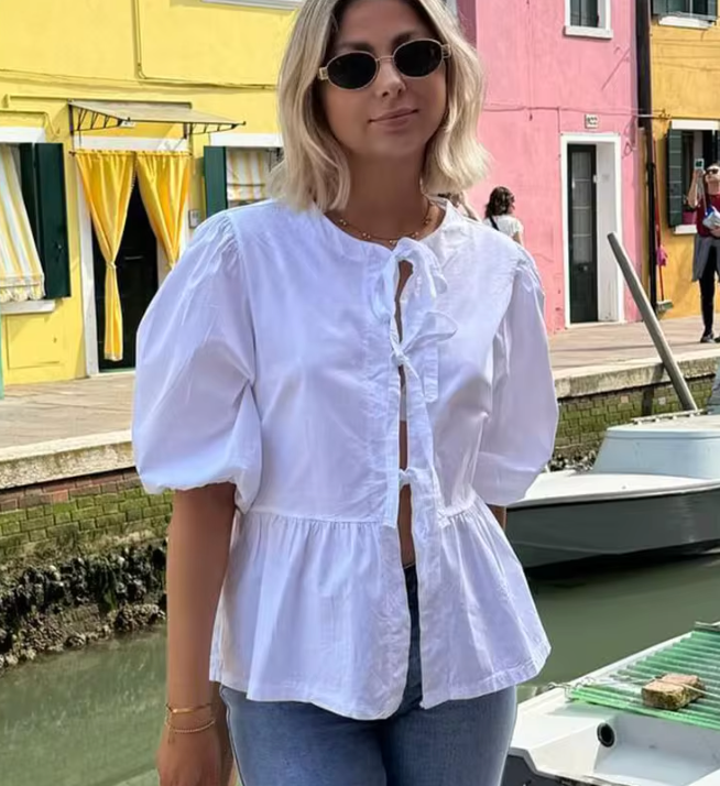 Chemisier à manches bouffantes - Fayanna