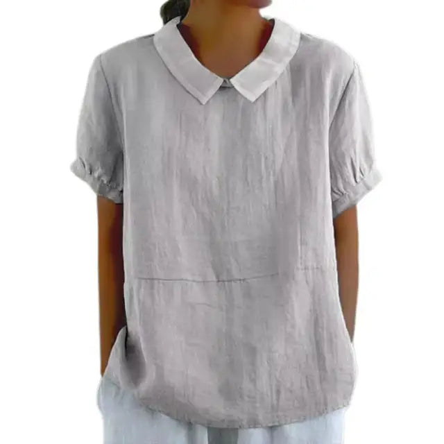 Pallas - Blouse ample en coton-lin blanche