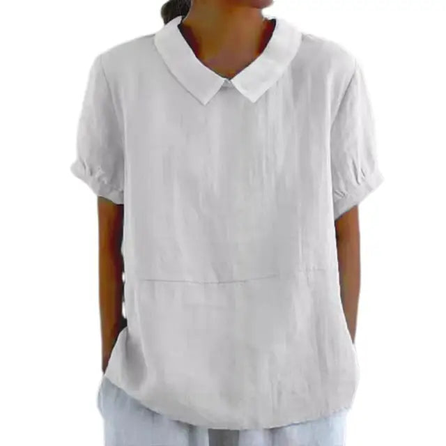 Pallas - Blouse ample en coton-lin blanche