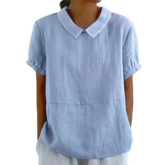 Pallas - Blouse ample en coton-lin blanche