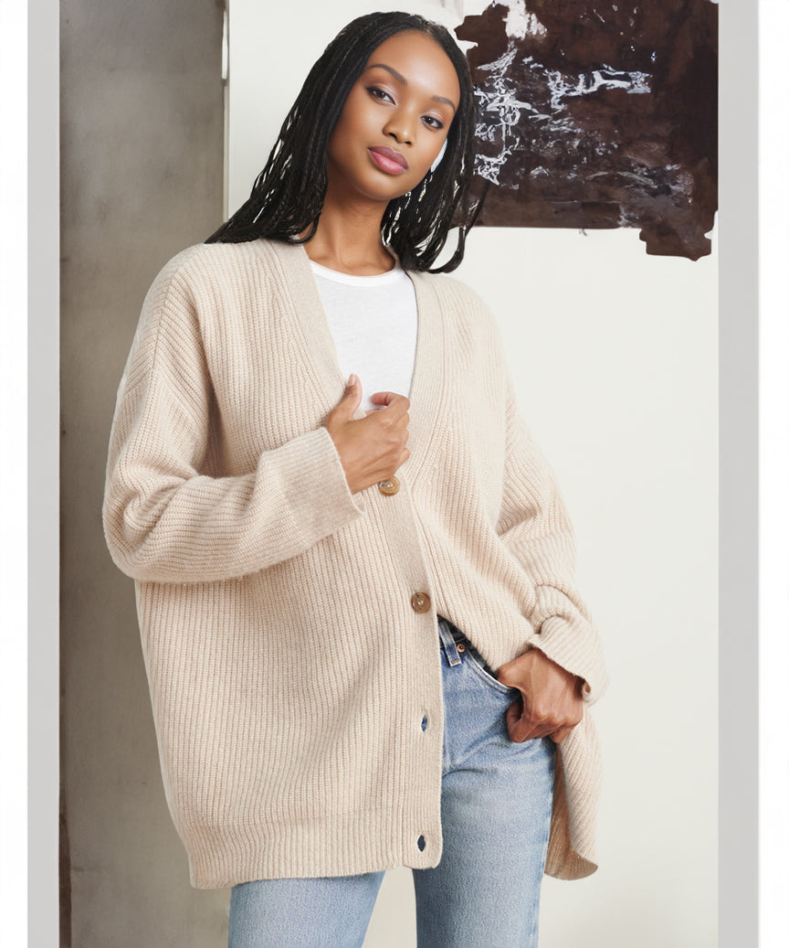 Cardigan à boutons surdimensionné - Crecia