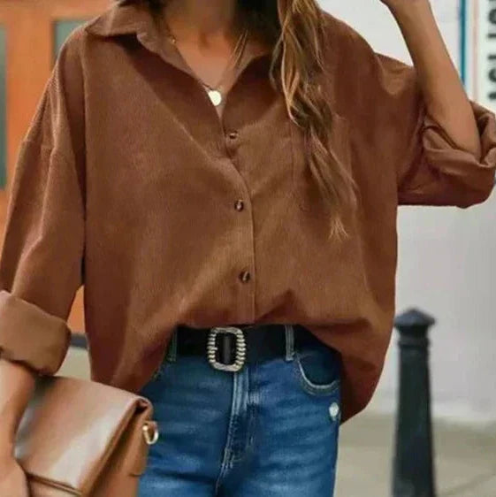 Livia - Blouse en velours côtelé élégante pour femme