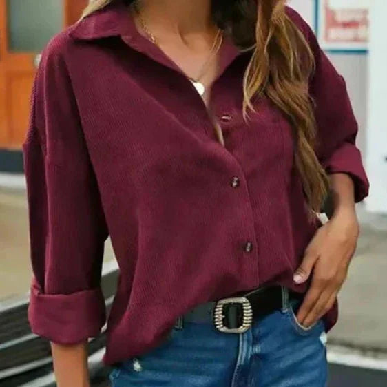 Livia - Blouse en velours côtelé élégante pour femme