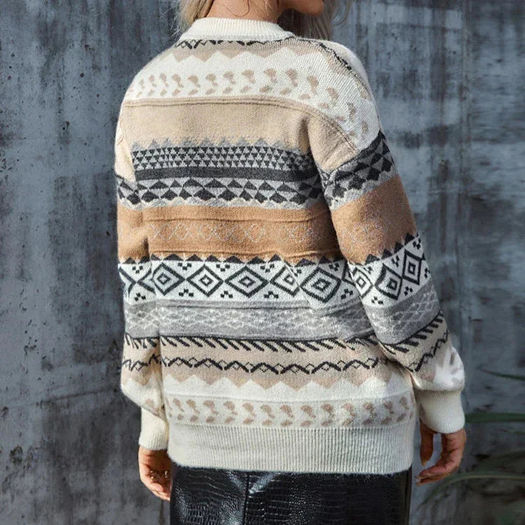 Emilia - Pull en maille rayé vintage pour femme