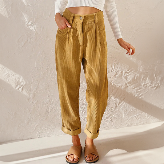 Gwendolyn - Pantalon décontracté en velours côtelé