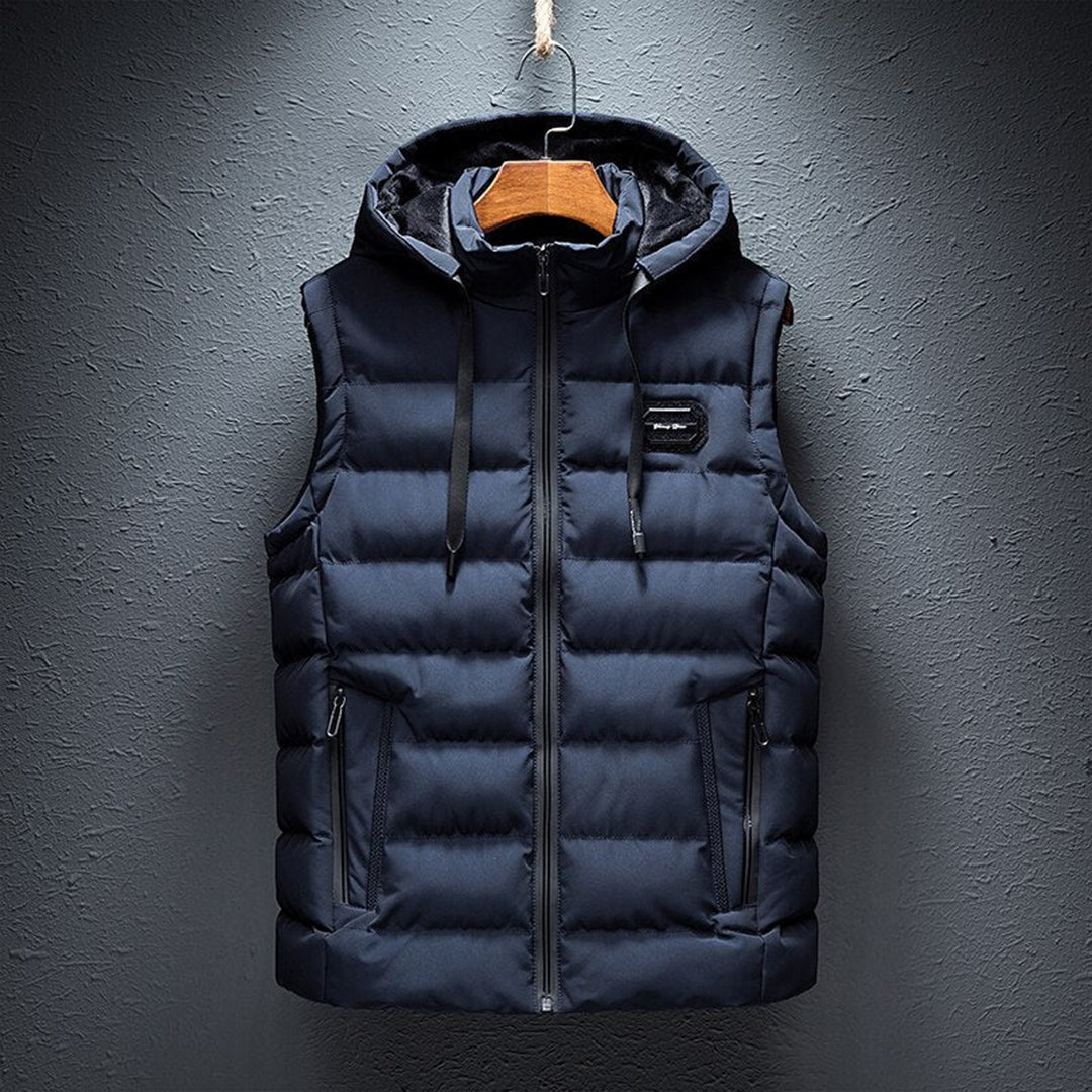 Maximus | Longue doudoune sans manches avec capuche pour homme
