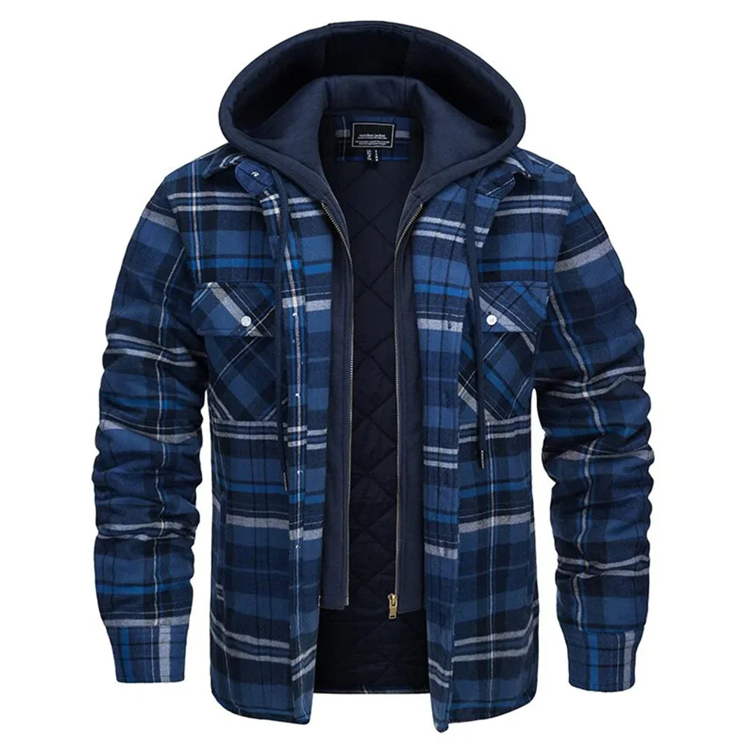 Florian - Veste à carreaux à capuche pour hommes