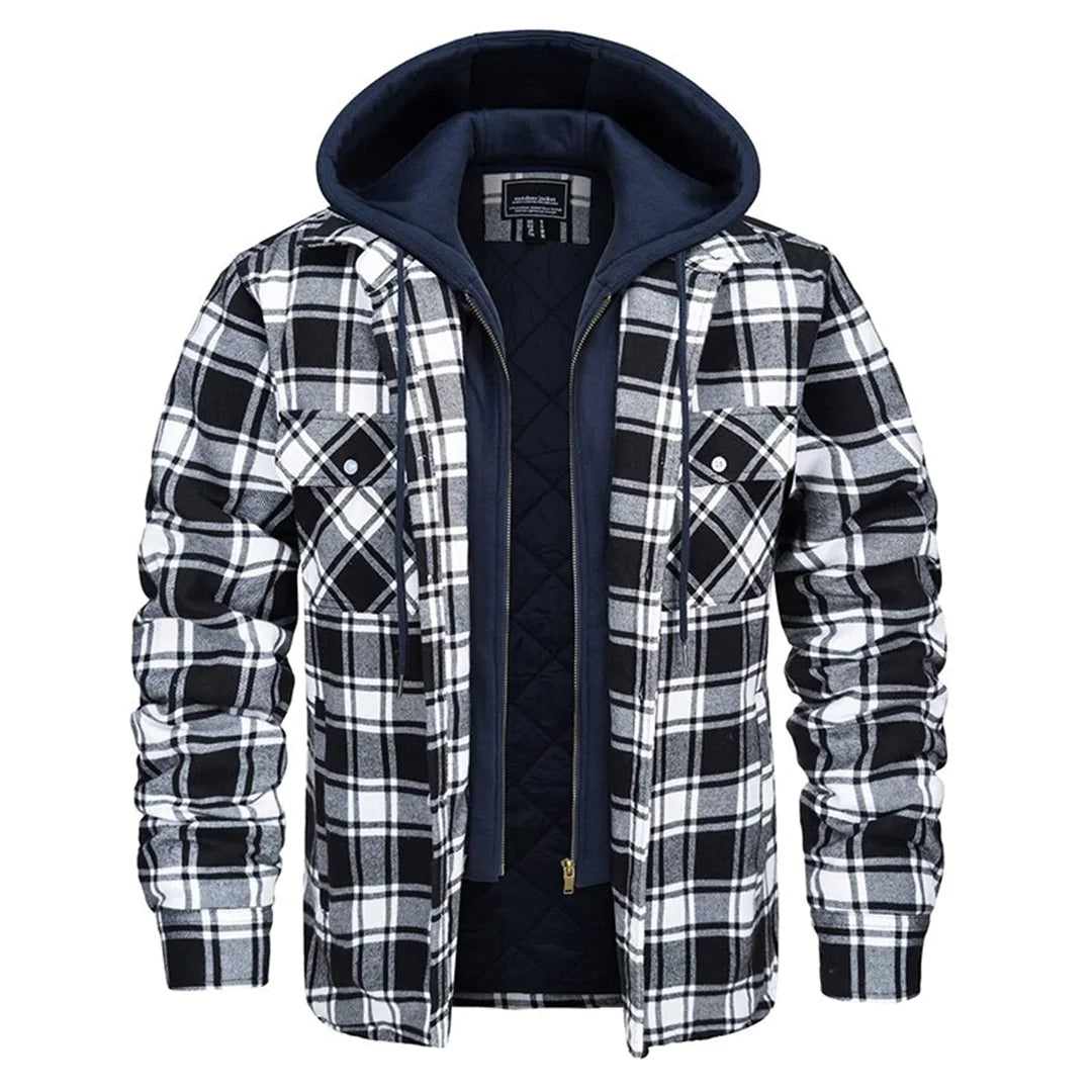 Florian - Veste à carreaux à capuche pour hommes