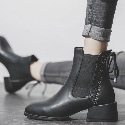 Lea - Bottes à talon bas pour femmes