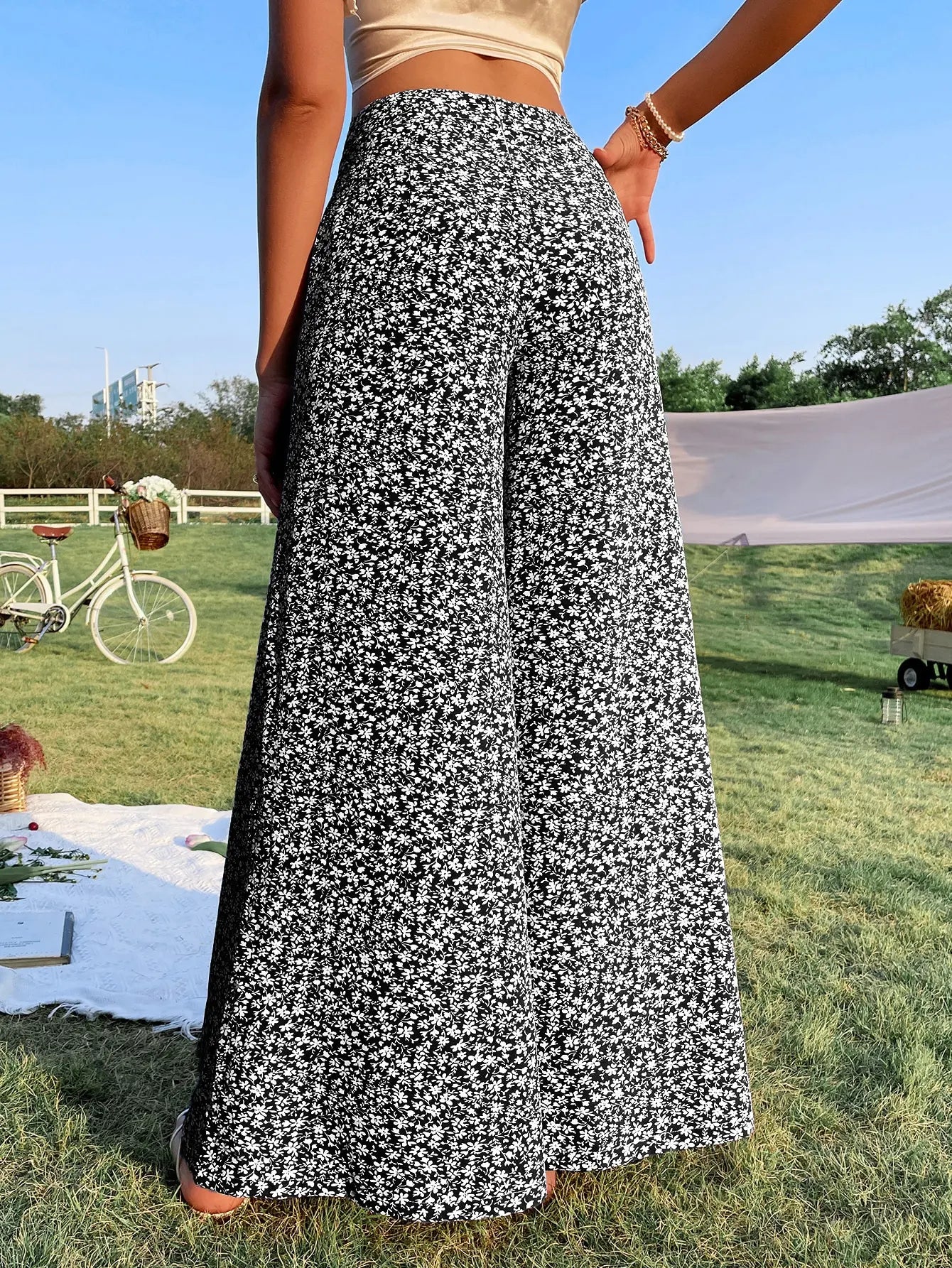Pantalon Large Boho Imprimé Floral - Brunhilde