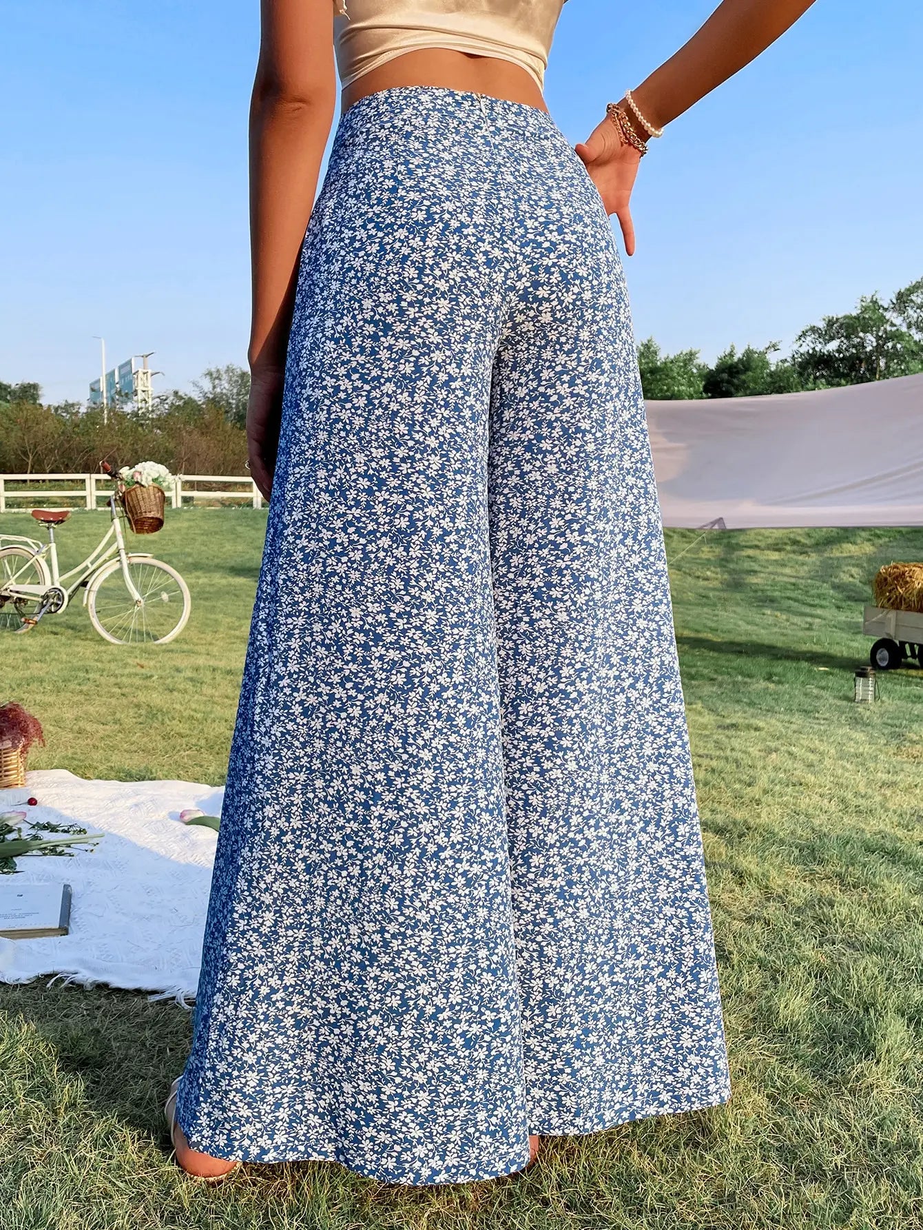 Pantalon Large Boho Imprimé Floral - Brunhilde