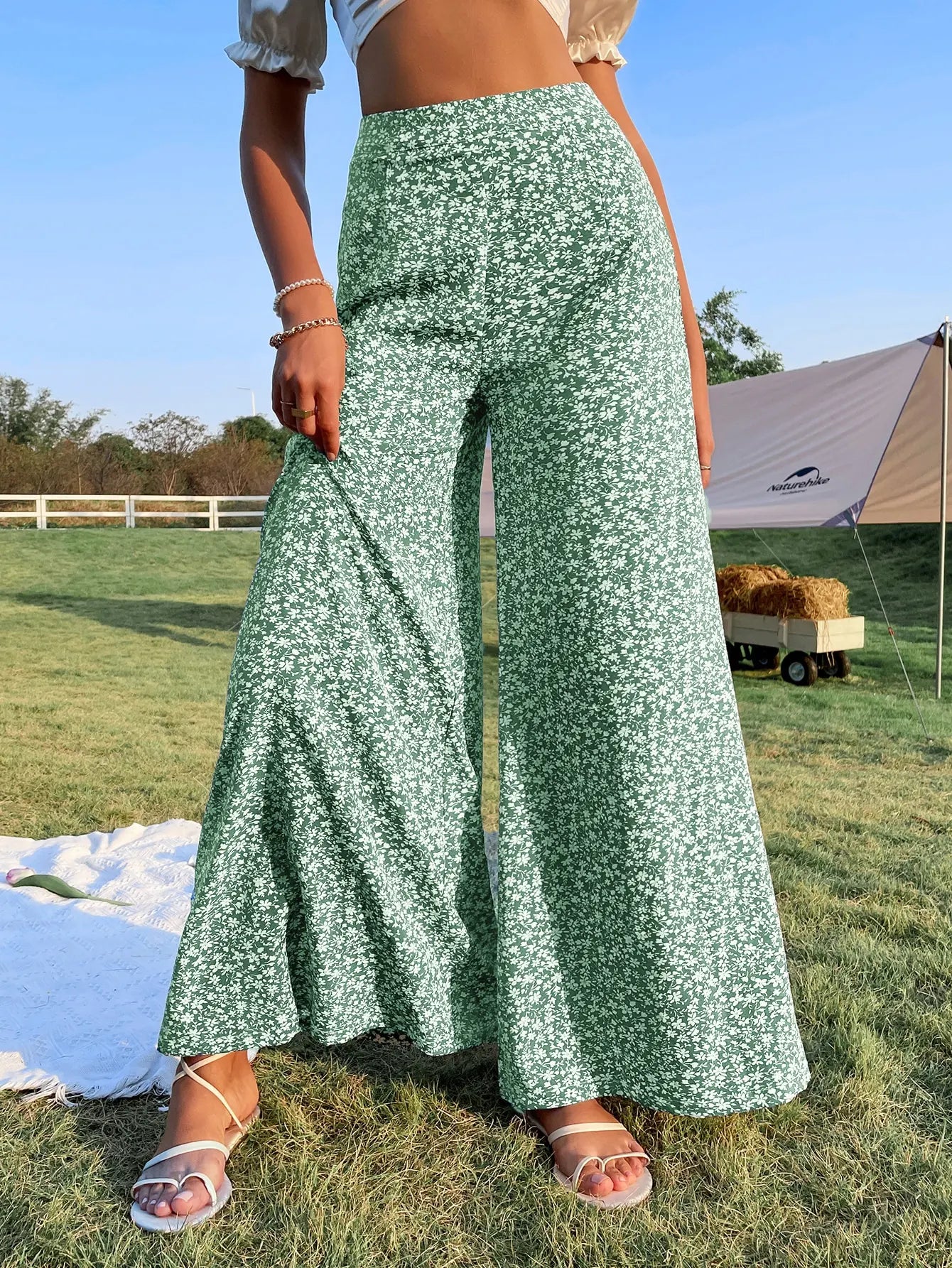 Pantalon Large Boho Imprimé Floral - Brunhilde