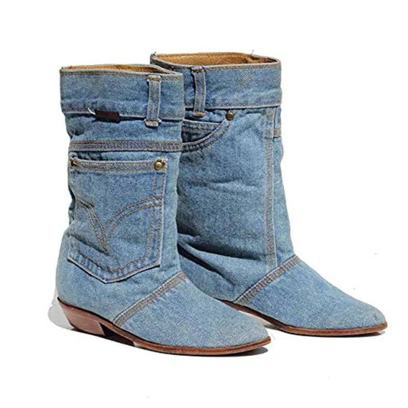 Bottines en jean à petit talon - Kavita