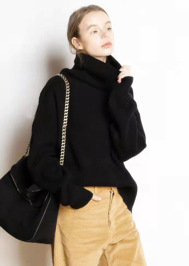 Claudine - Pull Col Roulé Ample et Décontracté