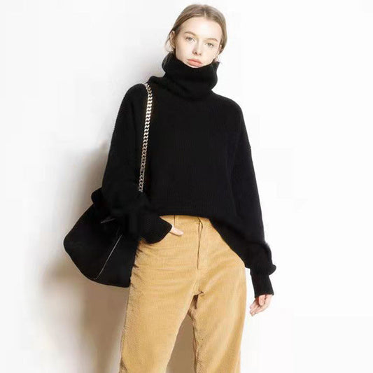 Claudine - Pull Col Roulé Ample et Décontracté