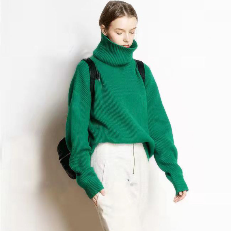 Claudine - Pull Col Roulé Ample et Décontracté