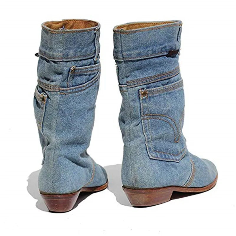 Bottines en jean à petit talon - Kavita