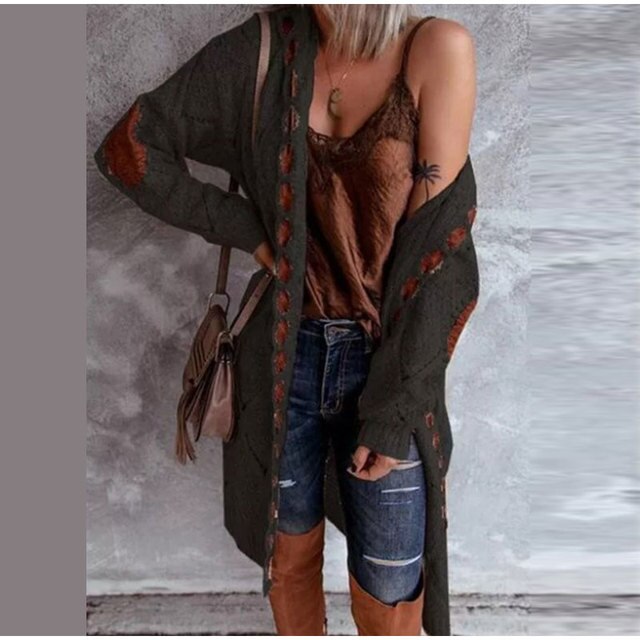 Cardigan long d'automne en tricot - Luminosa