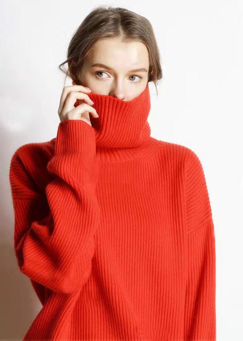 Claudine - Pull Col Roulé Ample et Décontracté