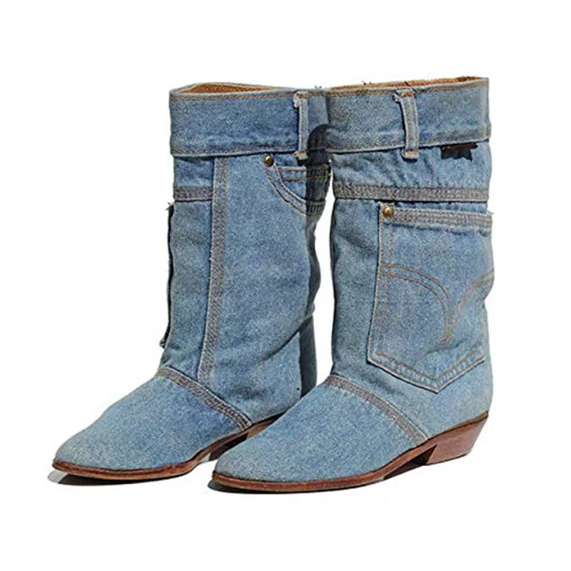 Bottines en jean à petit talon - Kavita