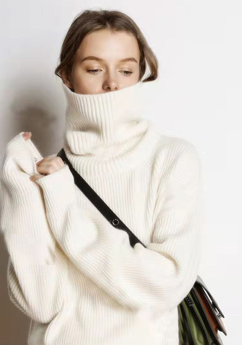 Claudine - Pull Col Roulé Ample et Décontracté